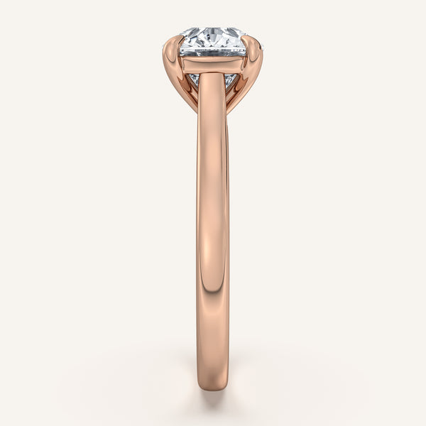 Cushion Cut East West Cathedral Ring | 14k Rose Gold