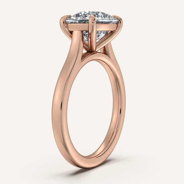 Cushion Cut East West Cathedral Ring | 18k Rose Gold