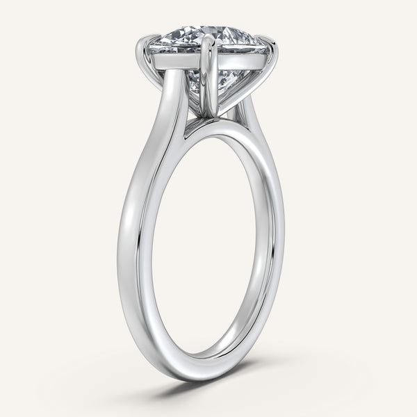 Cushion Cut East West Cathedral Ring | 14k White Gold