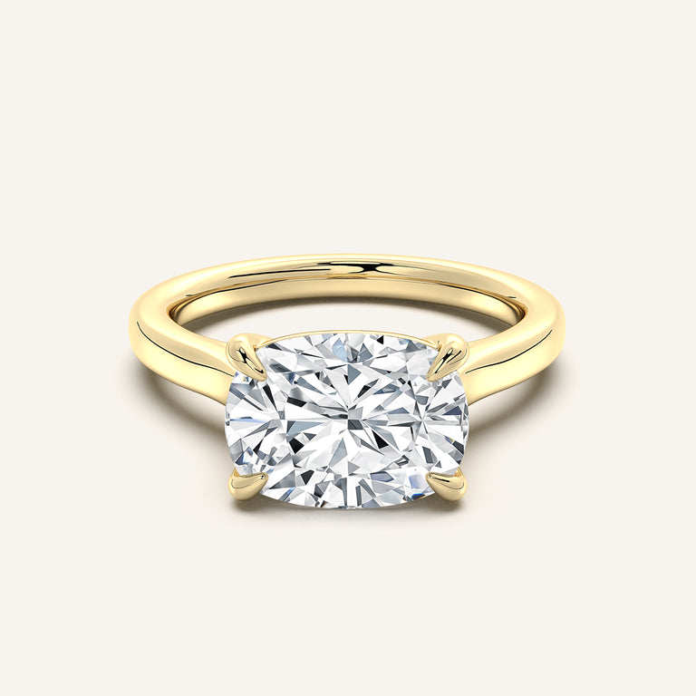 Image for Cushion Cut East West Cathedral Ring | 14k Yellow Gold