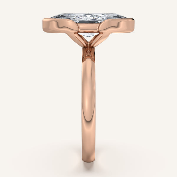 Marquise Half Bezel Engagement Ring | 14k Rose Gold
