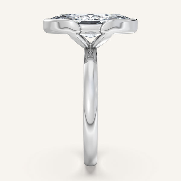 Marquise Half Bezel Engagement Ring | Platinum