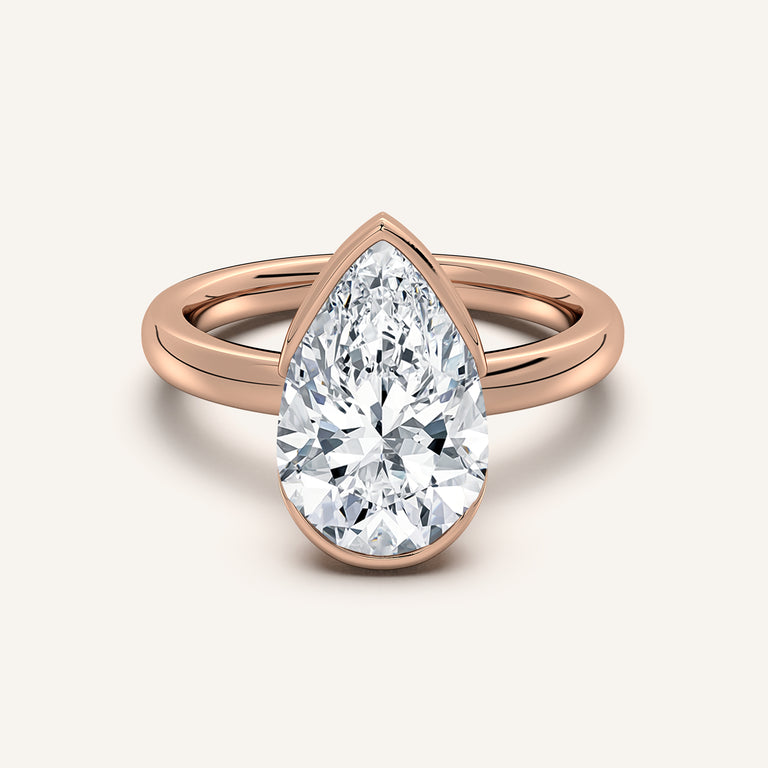 Image for Pear Shape Half Bezel Engagement Ring | 14k Rose Gold