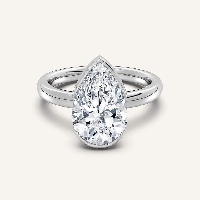 Image for Pear Shape Half Bezel Engagement Ring | Platinum