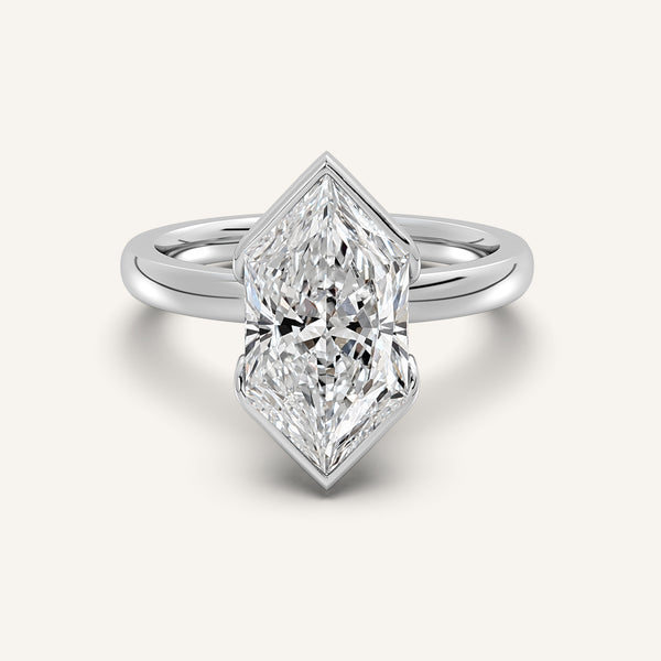 Dutch Marquise Half Bezel Engagement Ring | Platinum