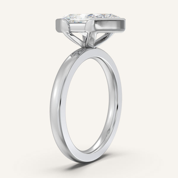 Dutch Marquise Half Bezel Engagement Ring | Platinum