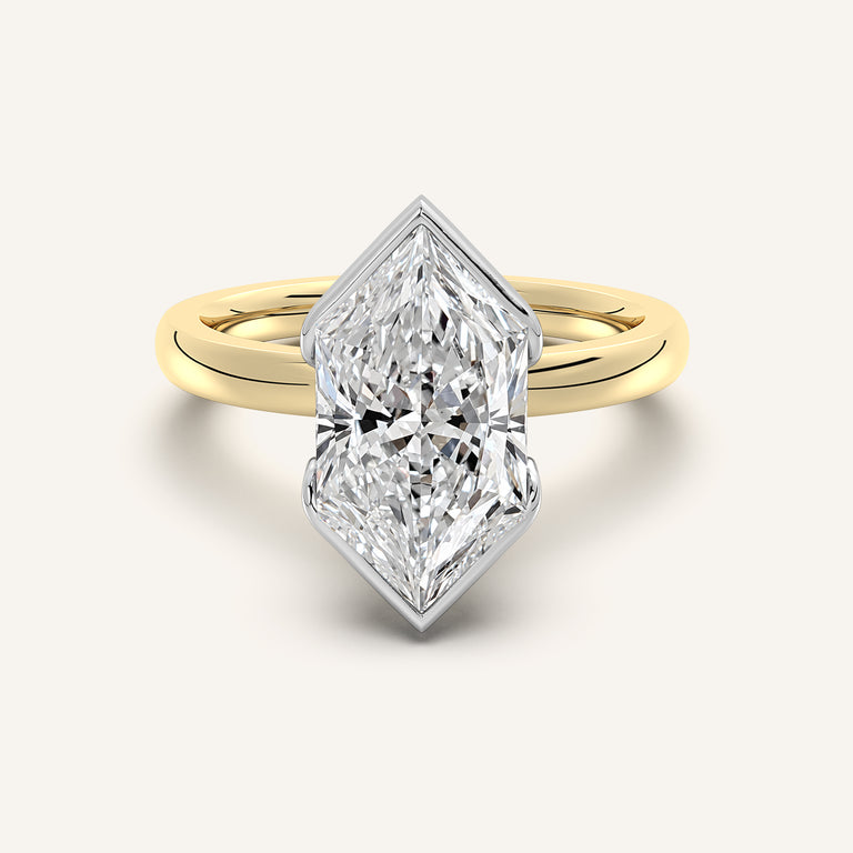 Image for Dutch Marquise Half Bezel Engagement Ring | 18k Two Tone