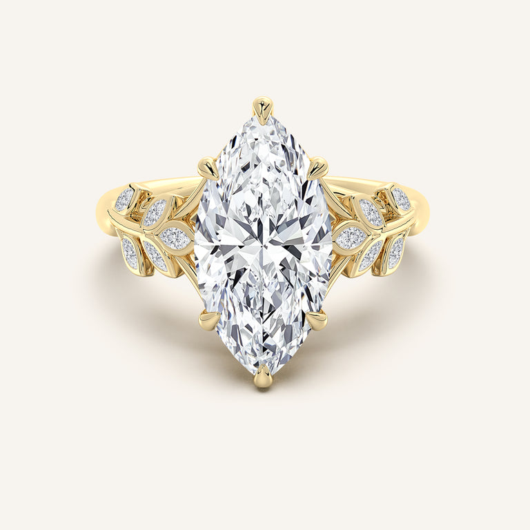 Image for Marquise Floral Low Profile Ring | 18k Yellow Gold