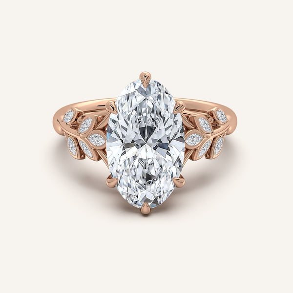 Moval Floral Low Profile Ring | 14k Rose Gold