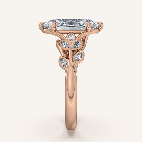 Moval Floral Low Profile Ring | 18k Rose Gold