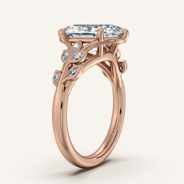 Moval Floral Low Profile Ring | 18k Rose Gold