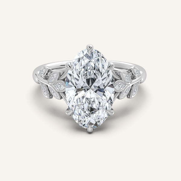 Moval Floral Low Profile Ring | Platinum