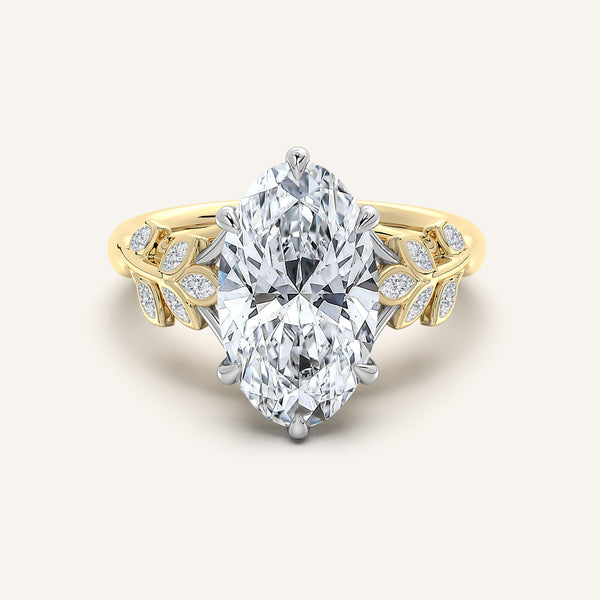 Moval Floral Low Profile Ring | 18k Two Tone Gold