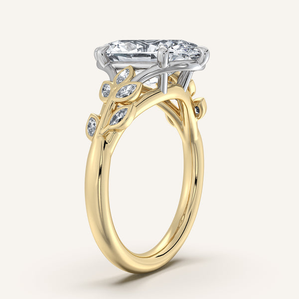 Moval Floral Low Profile Ring | 18k Two Tone Gold