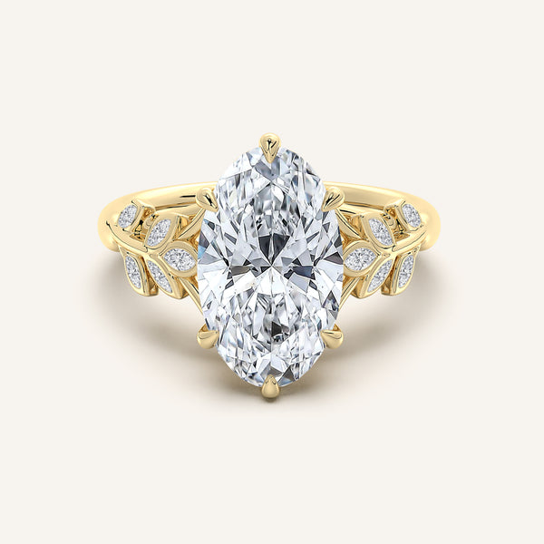Moval Floral Low Profile Ring | 18k Yellow Gold