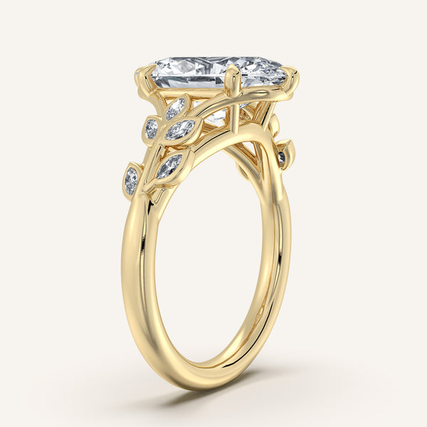 Moval Floral Low Profile Ring | 18k Yellow Gold