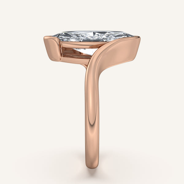 Marquise Bypass Half Bezel Ring | 18k Rose Gold