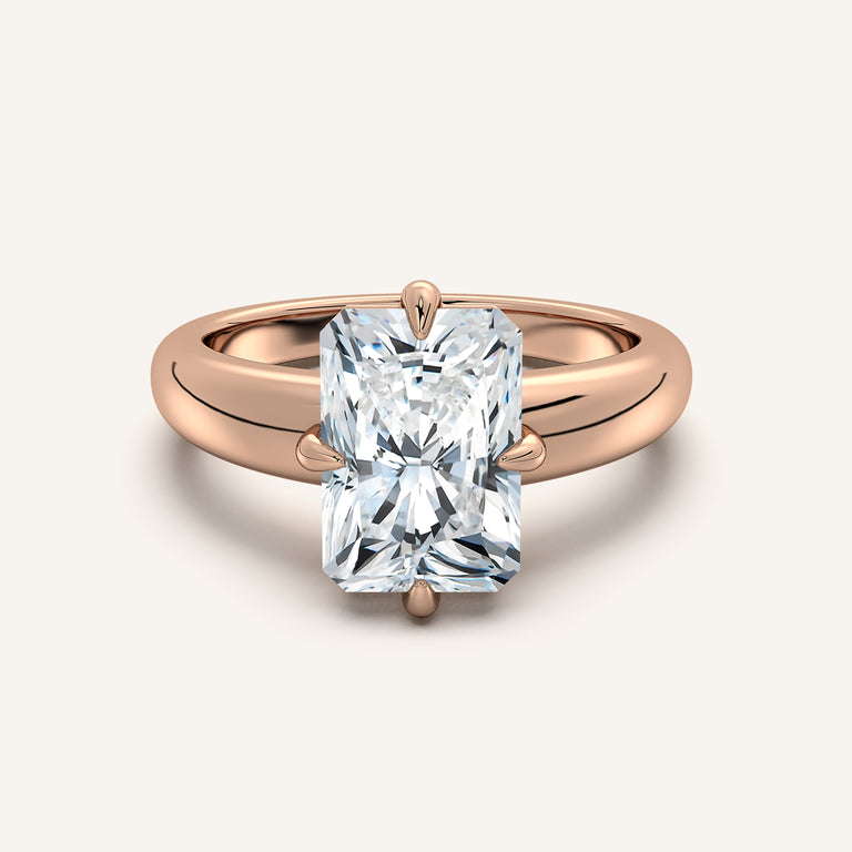 Image for Radiant Cut Rounded Tapered Band Engagement Ring | 14k Rose Gold