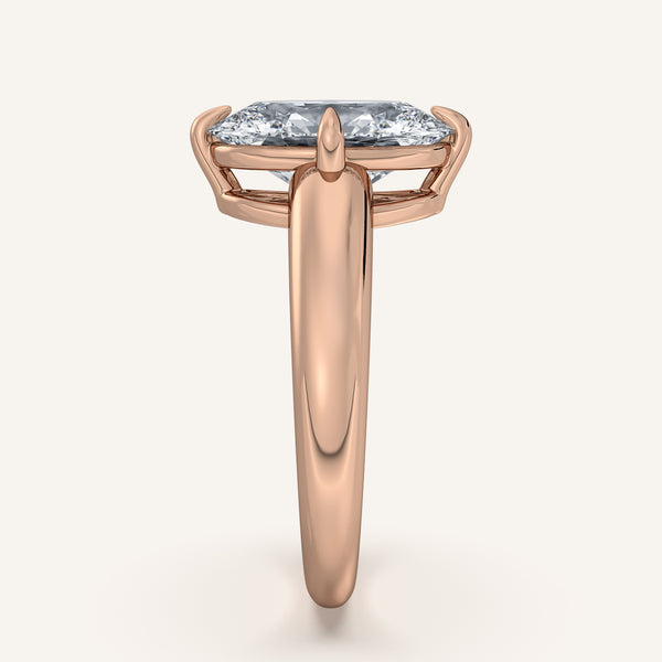 Oval Rounded Tapered Band Engagement Ring | 18k Rose Gold
