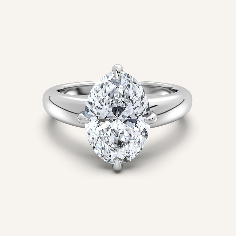 Image for Oval Rounded Tapered Band Engagement Ring | Platinum