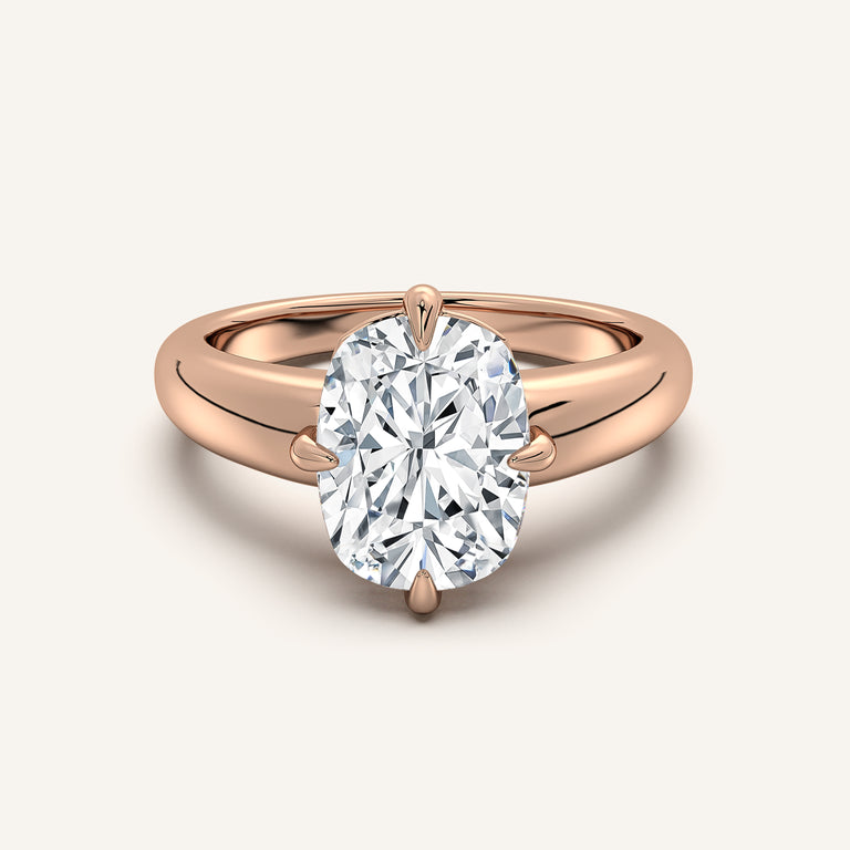 Image for Cushion Cut Rounded Tapered Band Engagement Ring | 18k Rose Gold