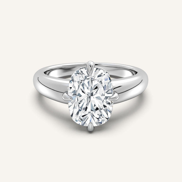Image for Cushion Cut Rounded Tapered Band Engagement Ring | 18k White Gold