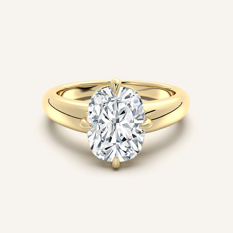 Image for Cushion Cut Rounded Tapered Band Engagement Ring | 18k Yellow Gold