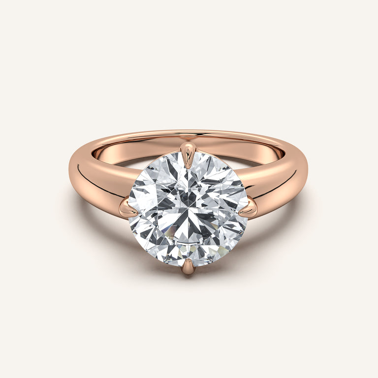 Image for Rounded Tapered Band Engagement Ring | 14k Rose Gold