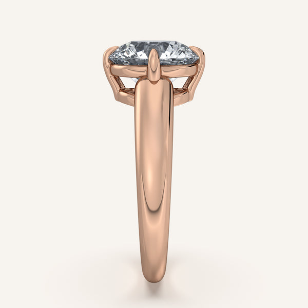 Rounded Tapered Band Engagement Ring | 14k Rose Gold