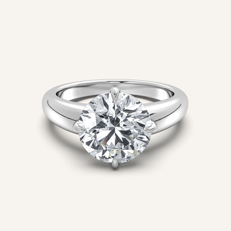 Image for Rounded Tapered Band Engagement Ring | 18k White Gold