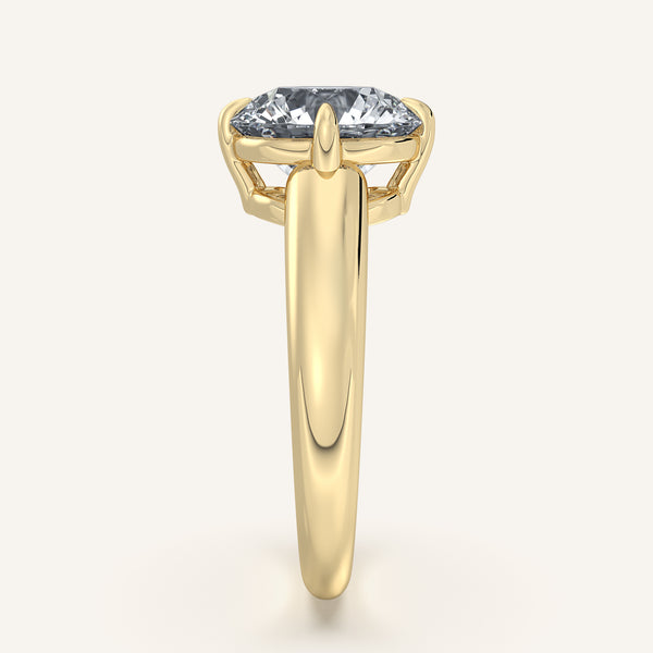 Rounded Tapered Band Engagement Ring | 18k Yellow Gold