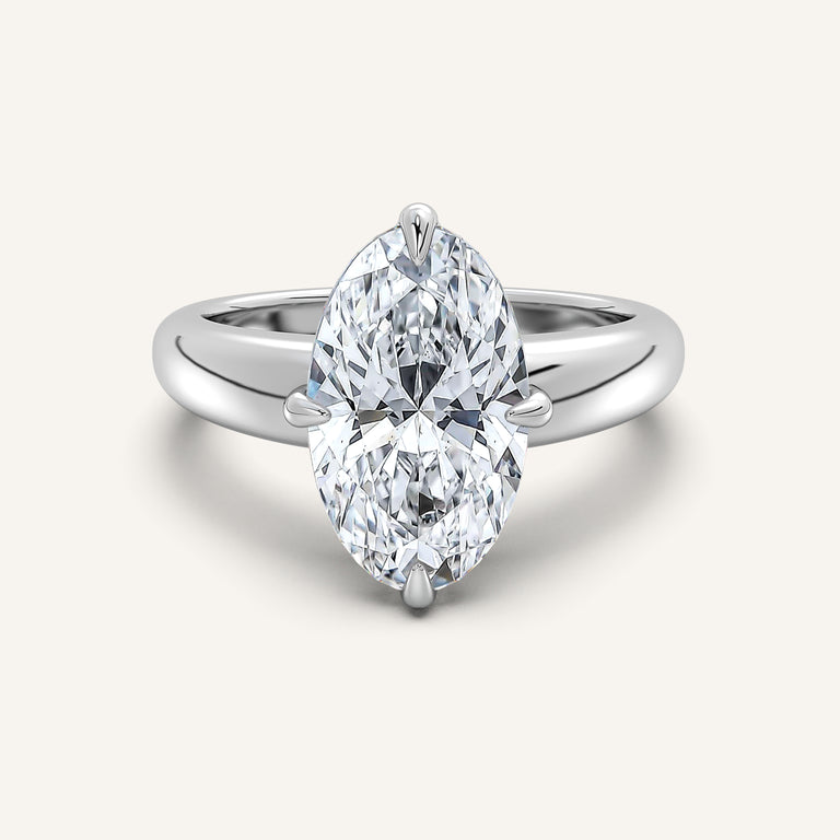 Image for Moval Rounded Tapered Band Engagement Ring | Platinum
