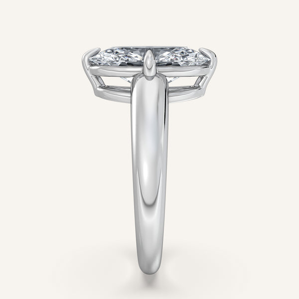 Moval Rounded Tapered Band Engagement Ring | Platinum