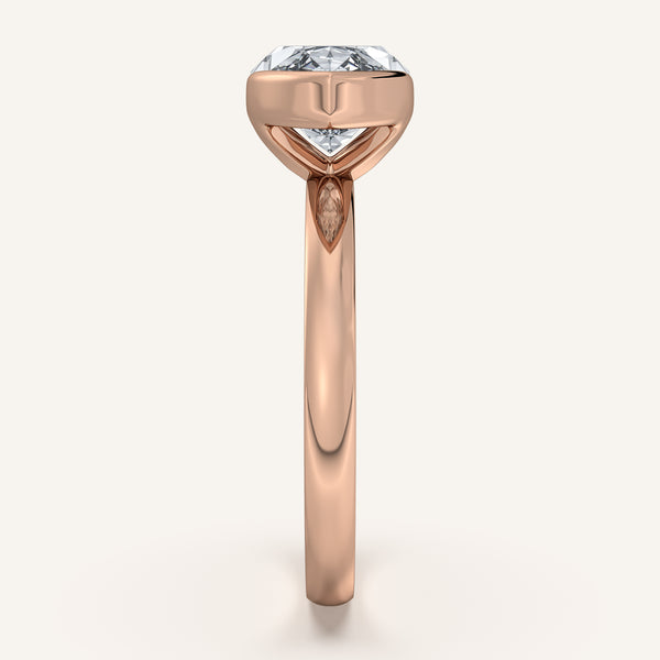 Marquise East West Half Bezel Ring | 14k Rose Gold