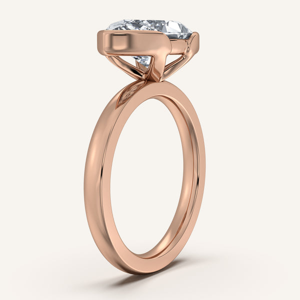 Marquise East West Half Bezel Ring | 18k Rose Gold