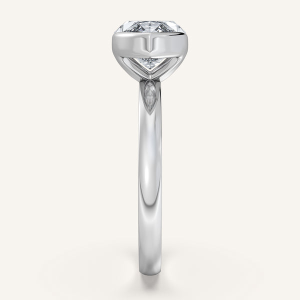 Marquise East West Half Bezel Ring | 14k White Gold