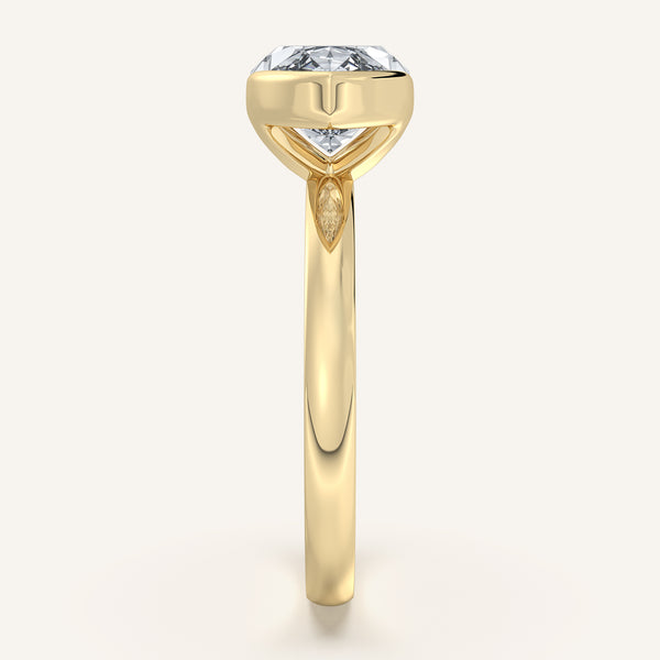 Marquise East West Half Bezel Ring | 18k Yellow Gold
