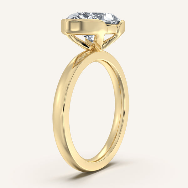 Marquise East West Half Bezel Ring | 18k Yellow Gold