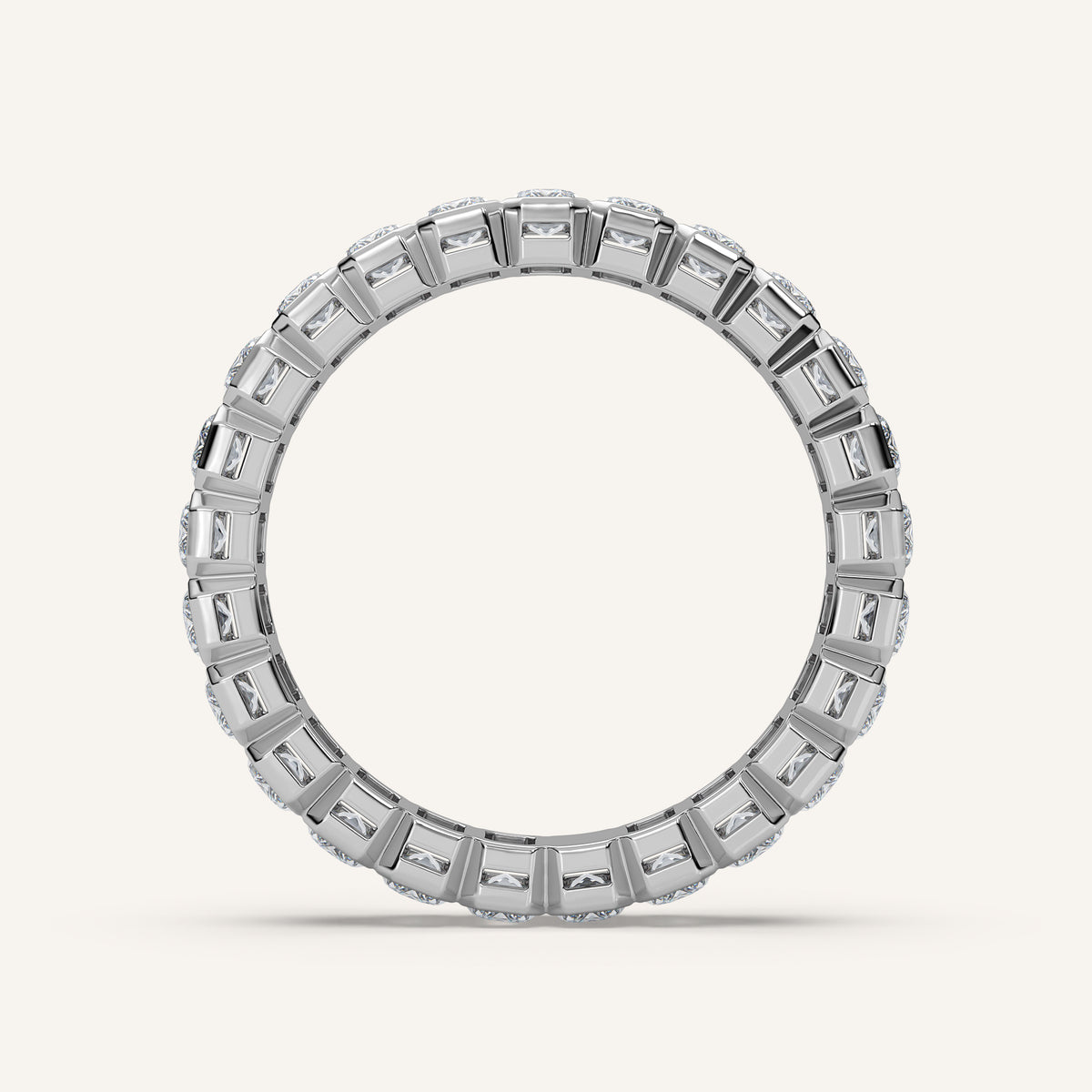 Emerald-Cut Bezel Eternity Band — 2 CTW in 14k White Gold (view 4)