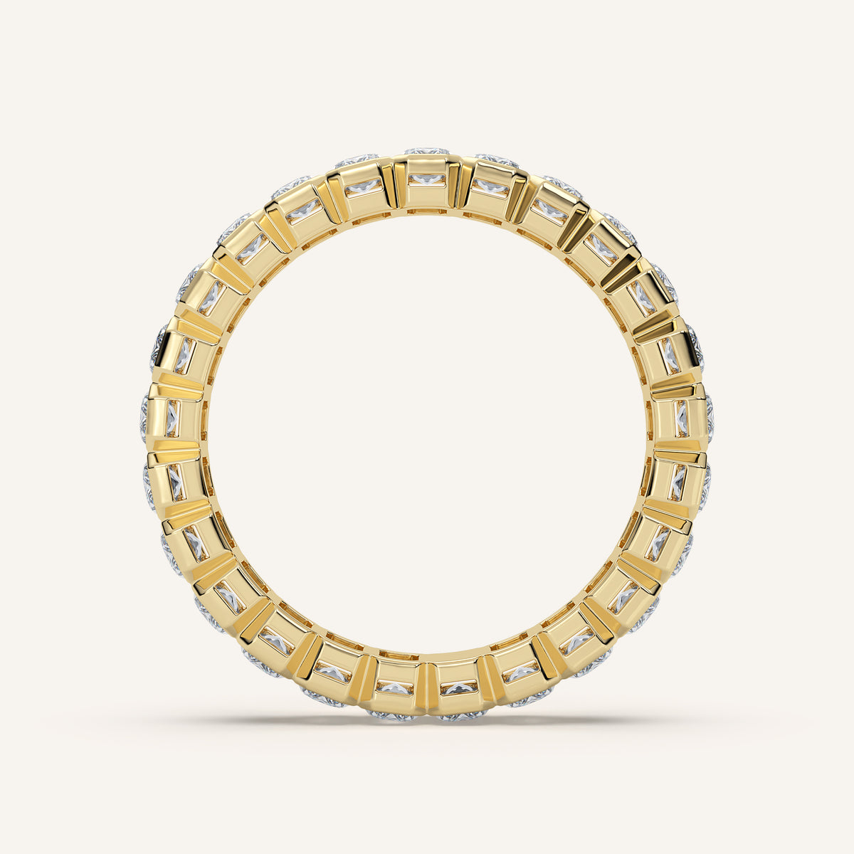 Emerald-Cut Bezel Eternity Band — 2 CTW in 14k Yellow Gold (view 4)
