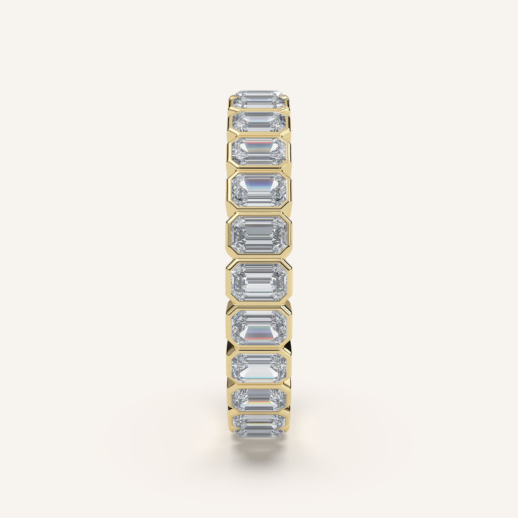 Emerald-Cut Bezel Eternity Band — 2 CTW in 14k Yellow Gold (view 3)