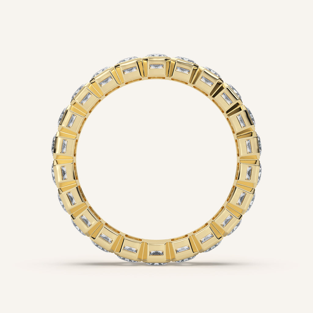 Emerald-Cut Bezel Eternity Band — 3 CTW in 14k Yellow Gold (view 4)