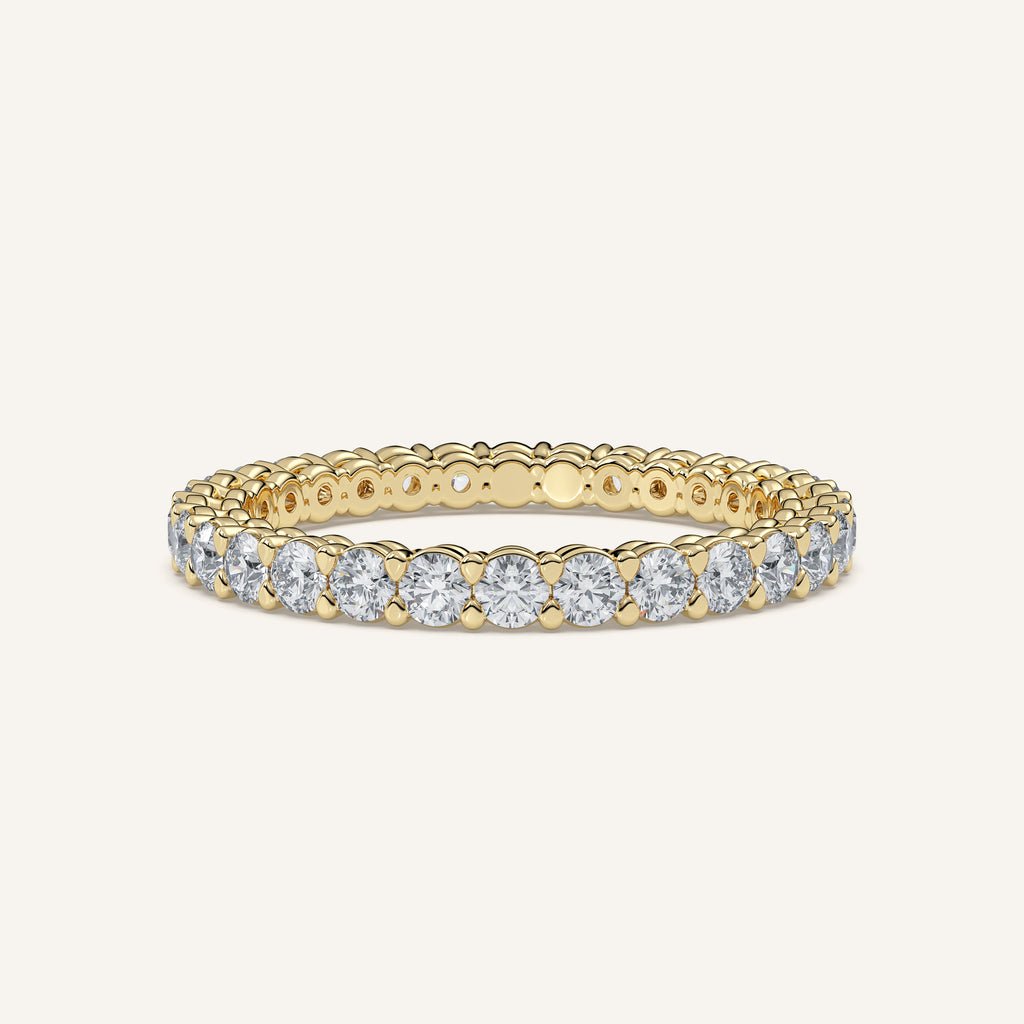 Round Diamond Eternity Band — 1 CTW in 14k Yellow Gold (view 1)