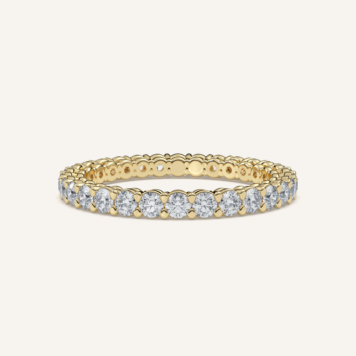 Round Diamond Eternity Band — 1 CTW in 14k Yellow Gold (view 1)