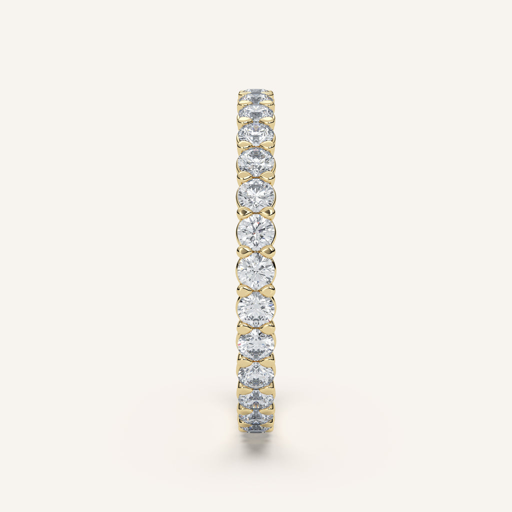 Round Diamond Eternity Band — 1 CTW in 14k Yellow Gold (view 3)