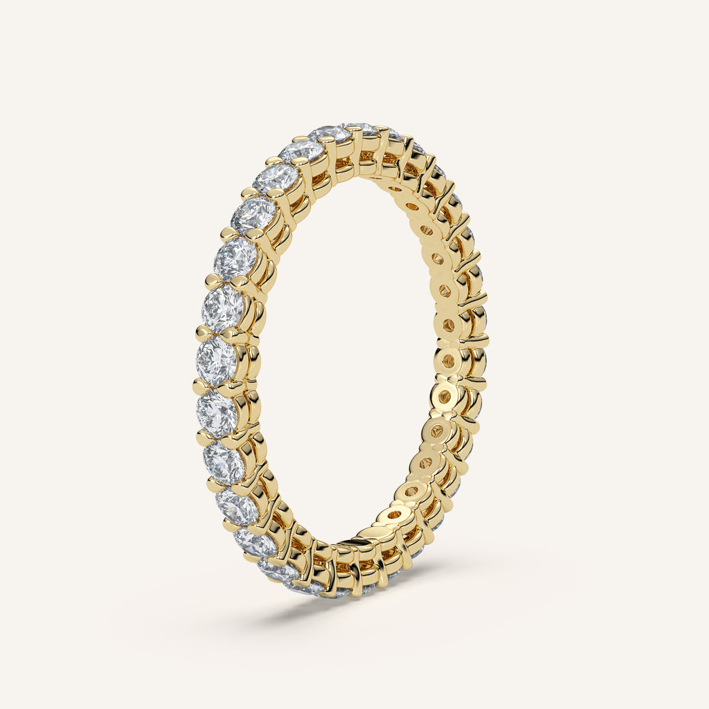 Round Diamond Eternity Band — 1 CTW in 14k Yellow Gold (view 2)
