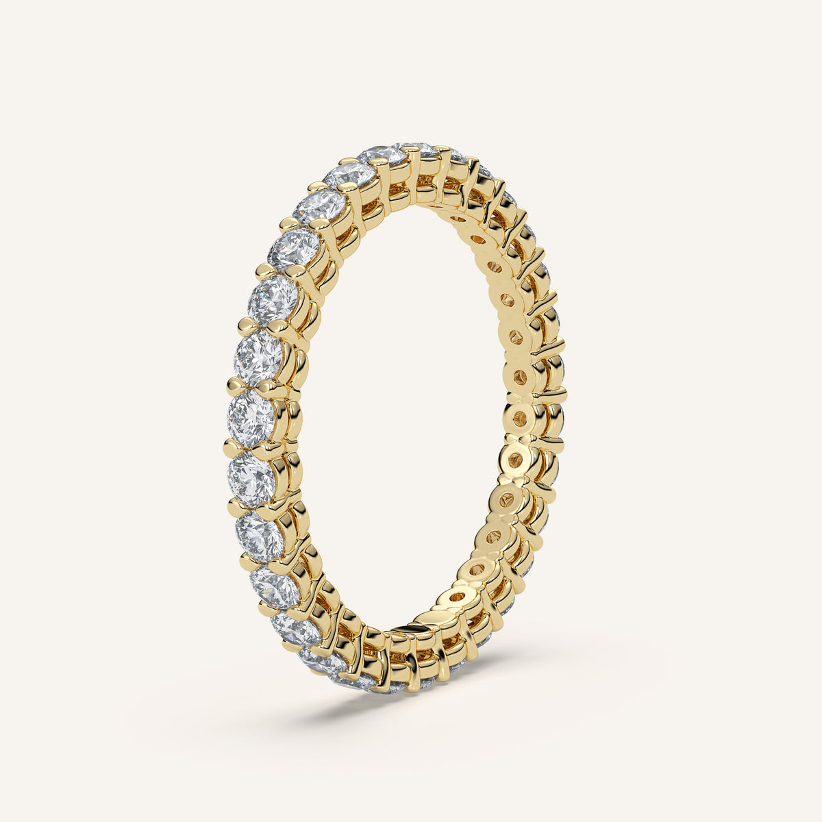 Round Diamond Eternity Band — 1 CTW in 14k Yellow Gold (view 2)