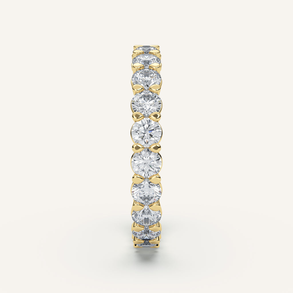 Round Diamond Eternity Band — 2 CTW in 14k Yellow Gold (view 3)