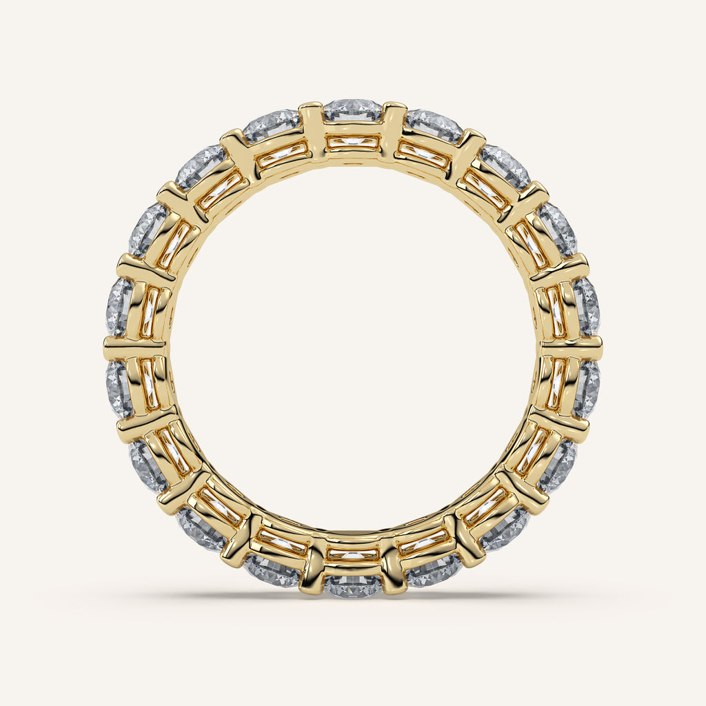 Round Diamond Eternity Band — 3 CTW in 14k Yellow Gold (view 4)