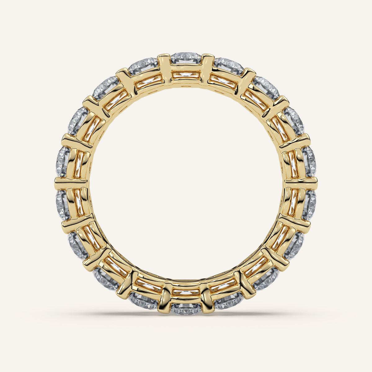 Round Diamond Eternity Band — 3 CTW in 14k Yellow Gold (view 4)